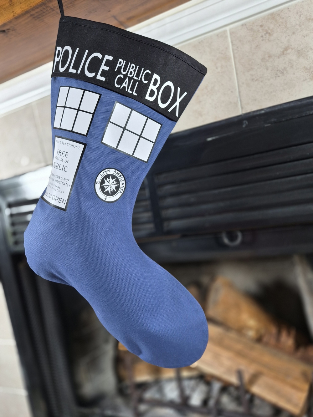 Novelty TARDIS Blue Men's Holiday Sock